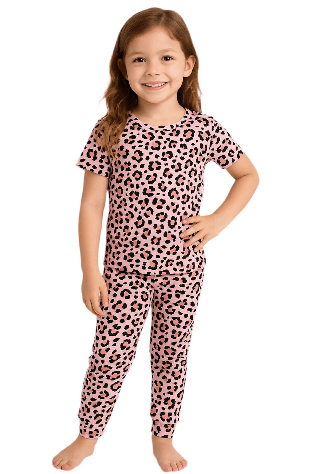 Animal Pink Kids Pantalon y Playera Manga Corta - Reset Loungewear