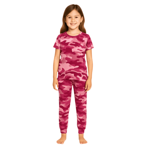 3 Piece Set Kids Army Pink - Reset Loungewear