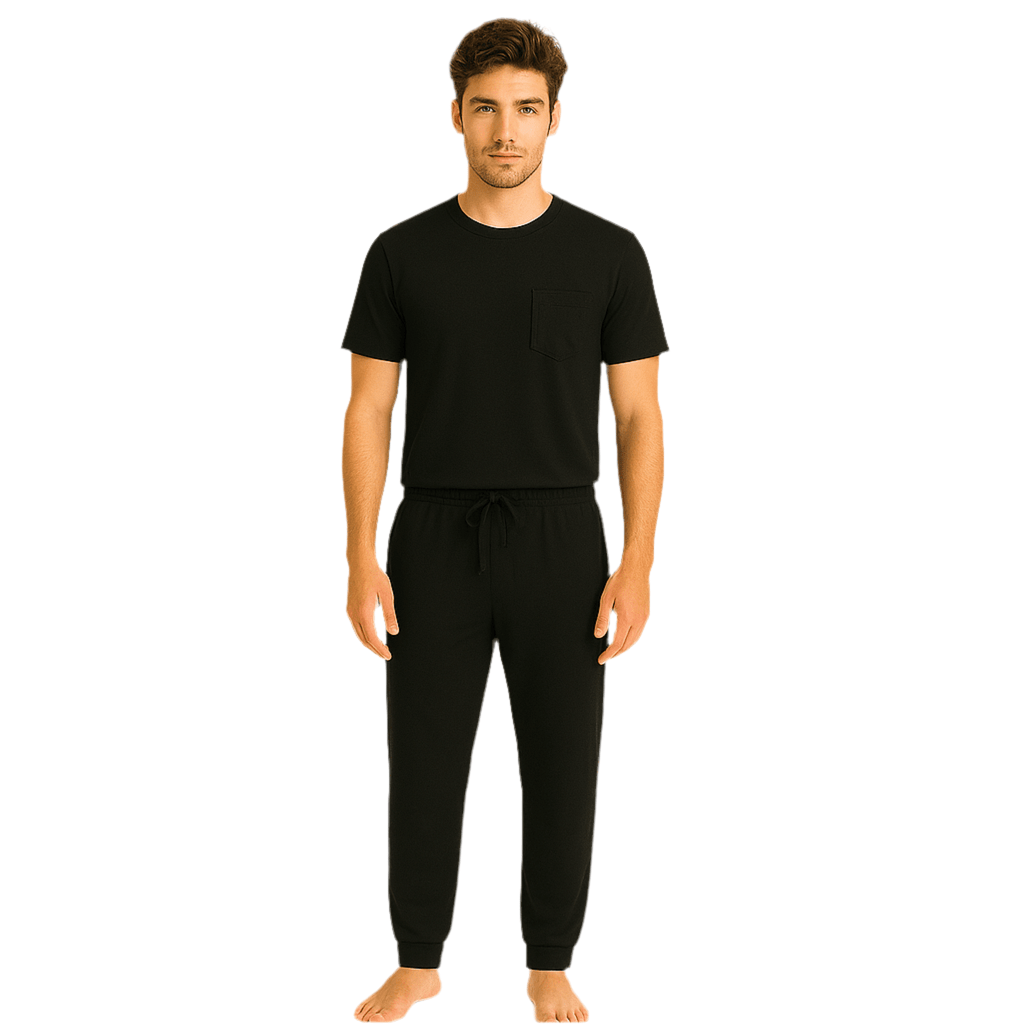 All Black Men Manga Corta Pantalón Cerrado - Reset Loungewear