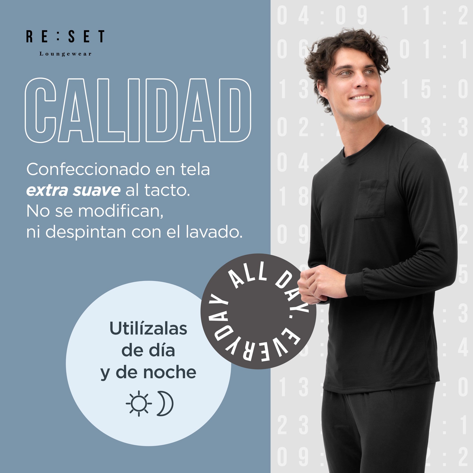 All Black Men Manga Larga Pantalon Cerrado - Reset Loungewear