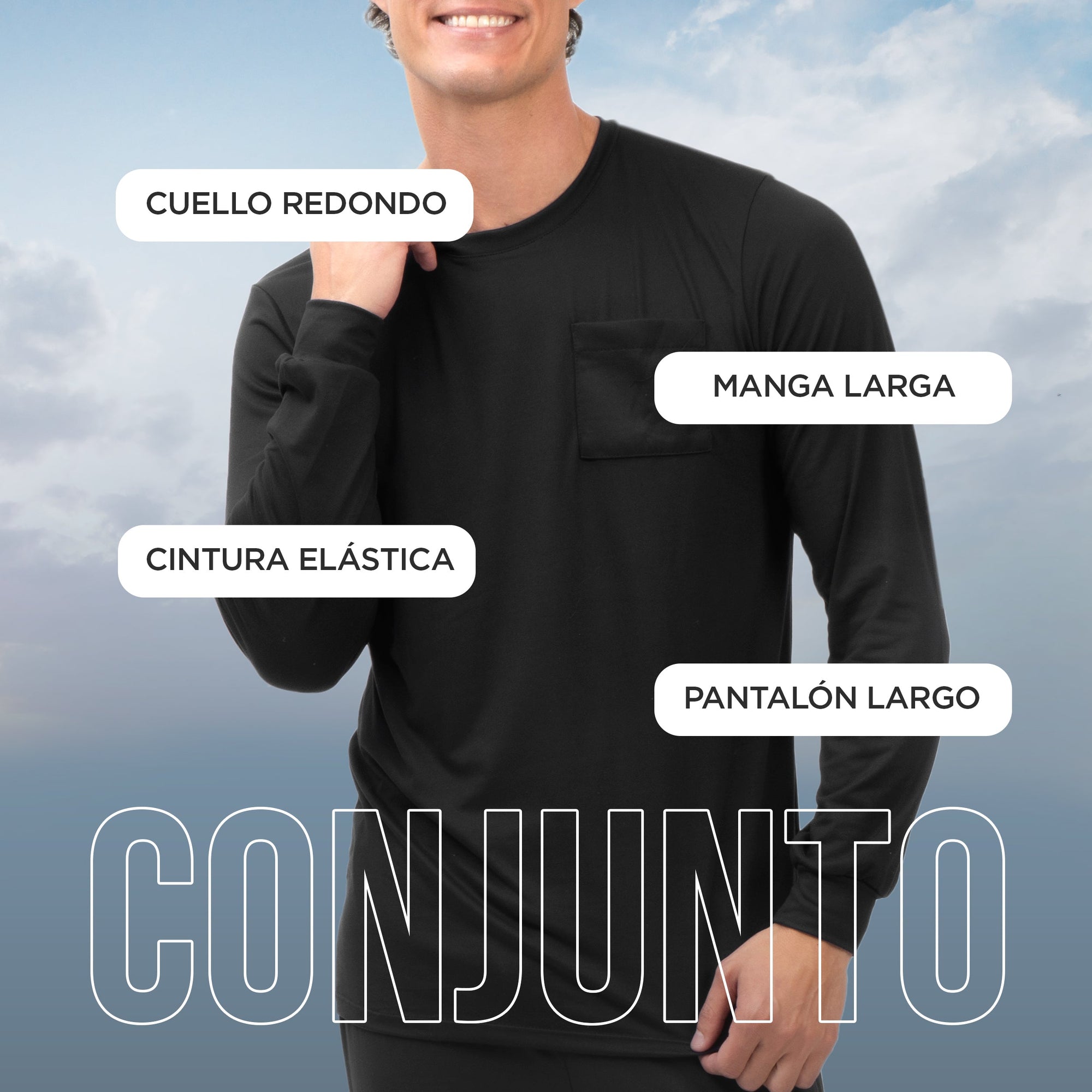 All Black Men Manga Larga Pantalon Cerrado - Reset Loungewear