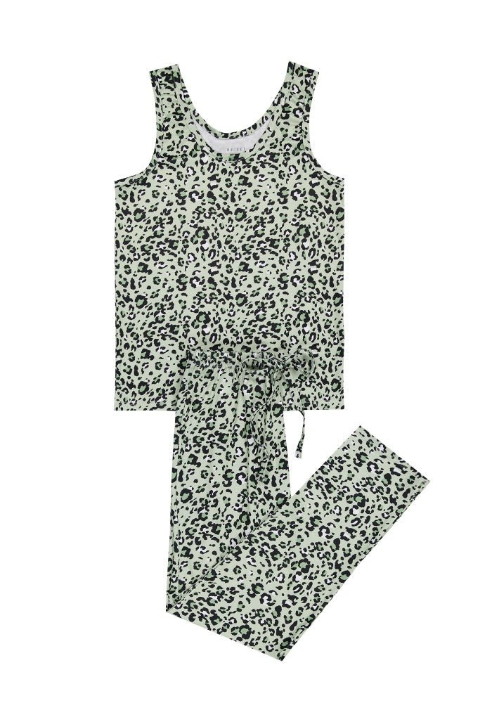 Animal Green Sin Mangas y Pantalón Abierto - Reset Loungewear