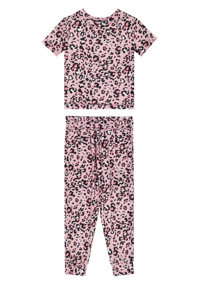 Animal Pink Kids Pantalon y Playera Manga Corta - Reset Loungewear
