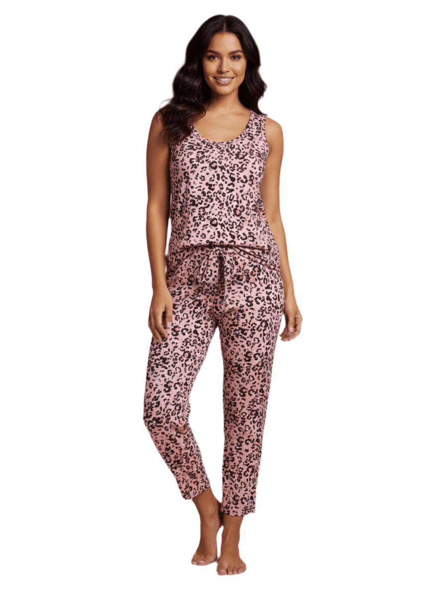 Animal Pink Sin Mangas y Pantalón Abierto - Reset Loungewear