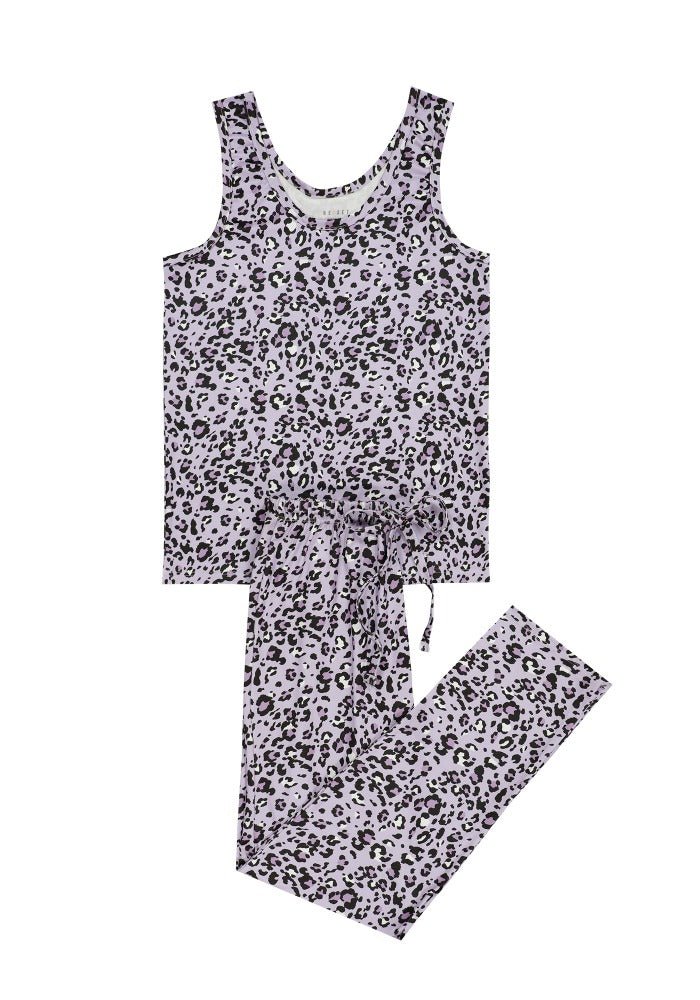 Animal Purple Sin Mangas y pantalón Abierto - Reset Loungewear