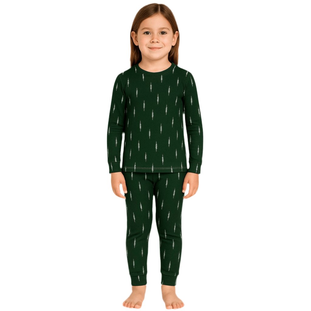 Green Feather Kids Pj - Reset Loungewear