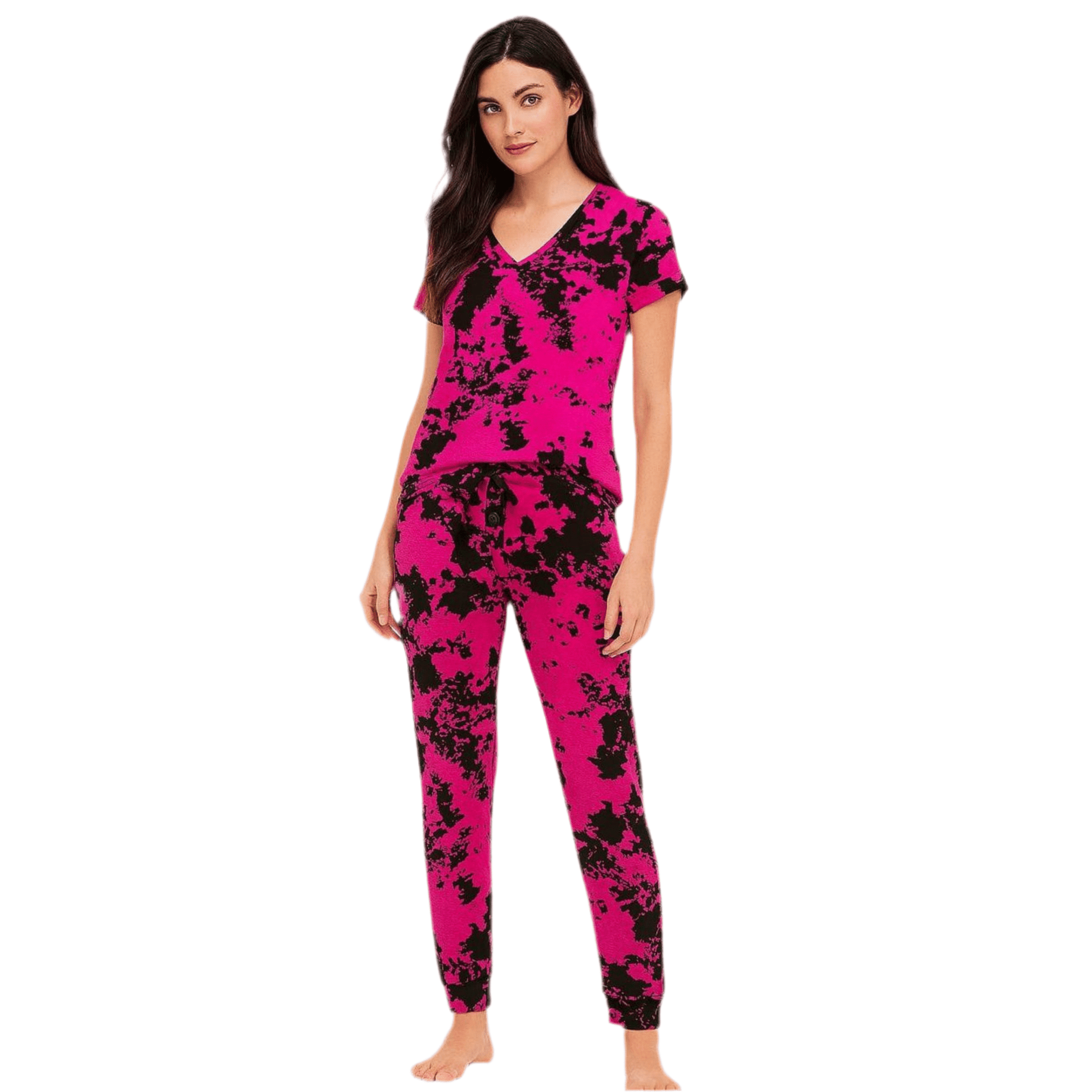 Pink Tie - Dye Women pantalón y Manga Corta - Reset Loungewear