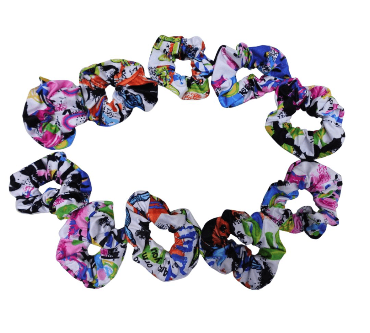 Set de 10 Scrunchies Punk Graffiti - Reset Loungewear