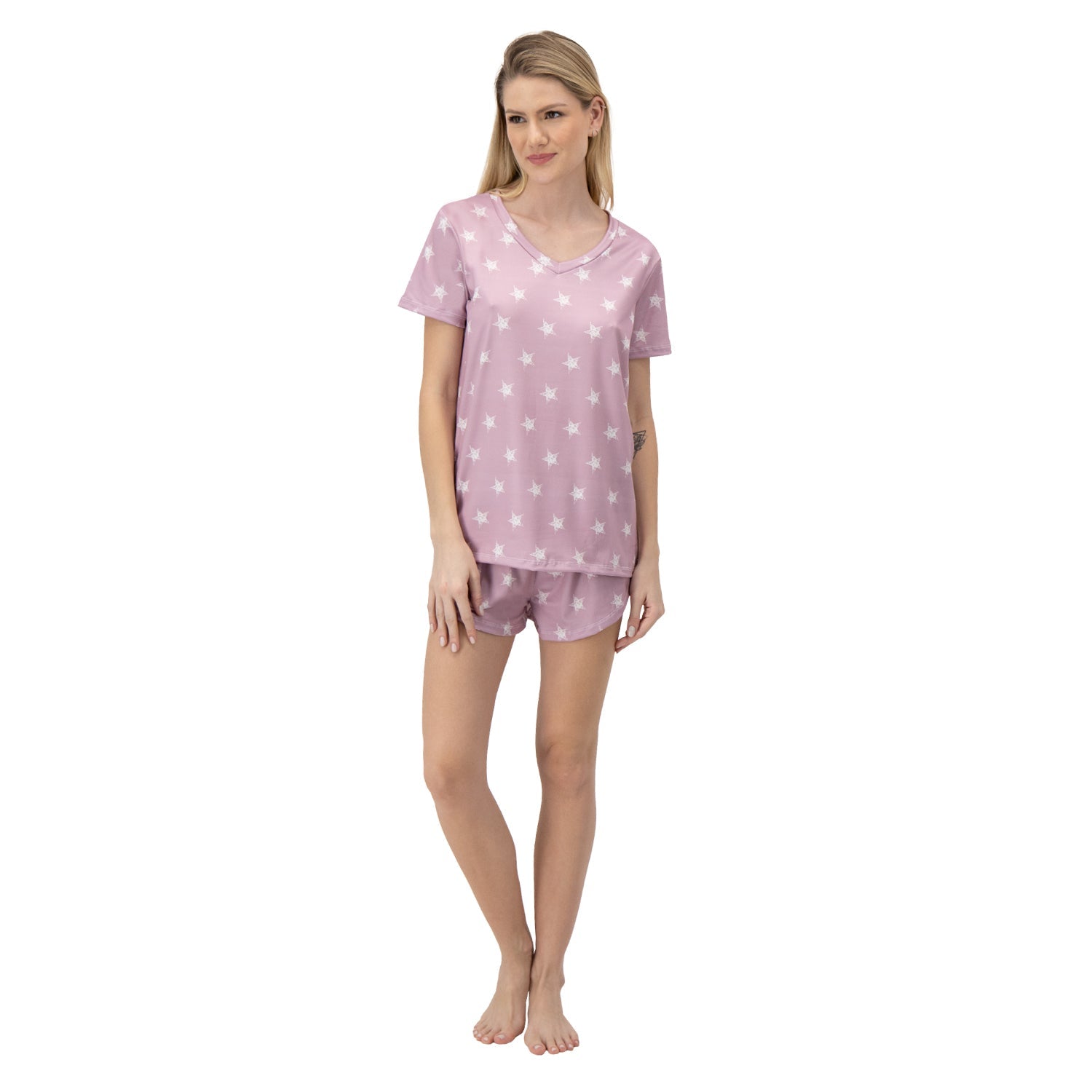 Shine Pink Women Short Playera Manga Corta - Reset Loungewear