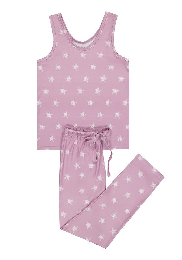 Shine Pink Women Sin Manga y Pantalón Abierto - Reset Loungewear