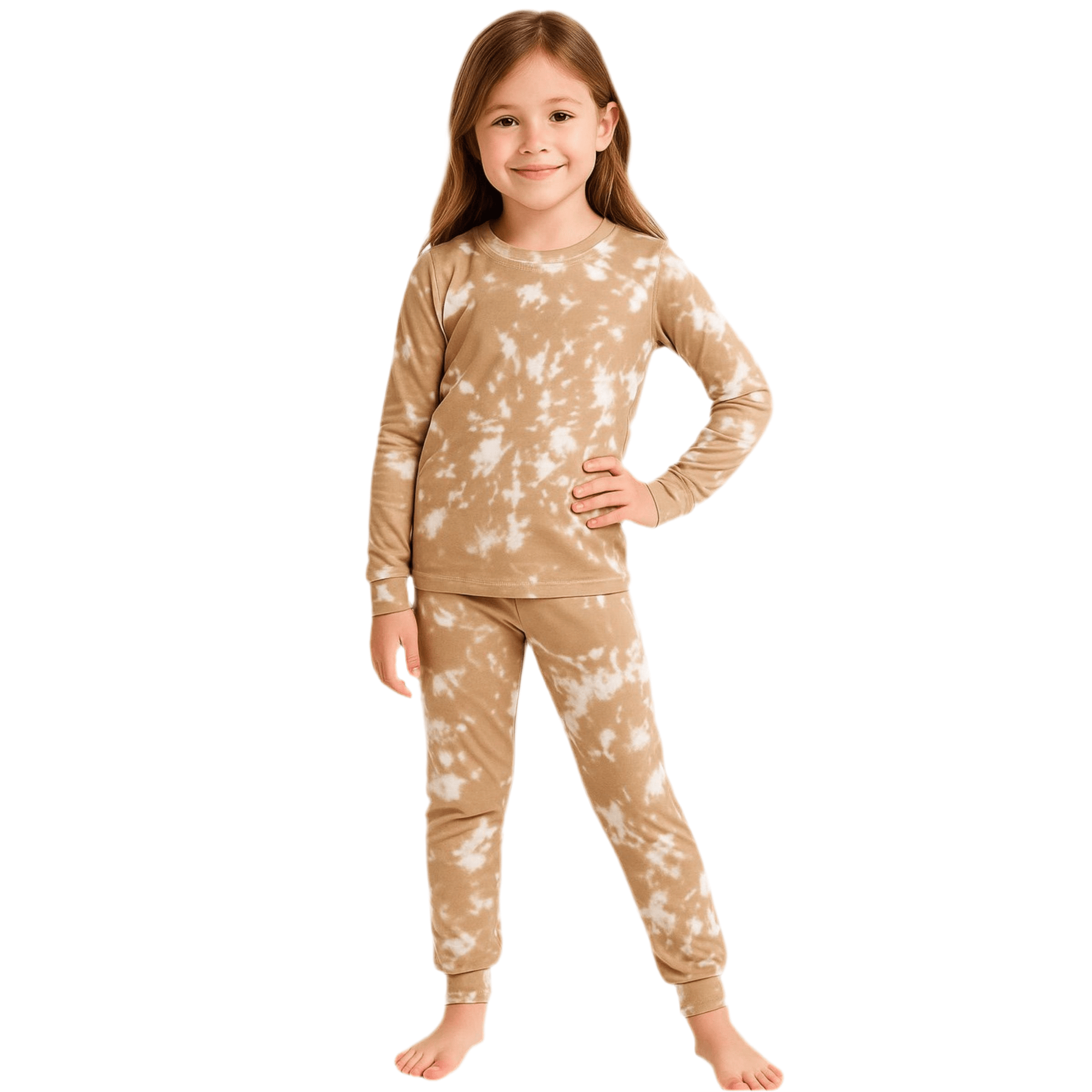 Swirly Beige Dream Tie - Dye Kids M/L Pj - Reset Loungewear