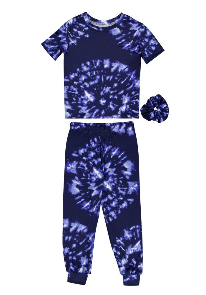 Swirly Navy Dream Tie - Dye Kids Pj - Reset Loungewear