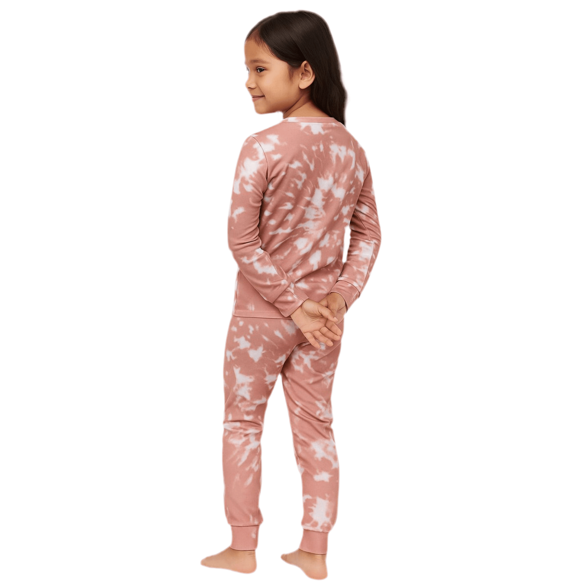 Swirly Soft Pink Dream Tie - Dye Kids M/L Pj - Reset Loungewear