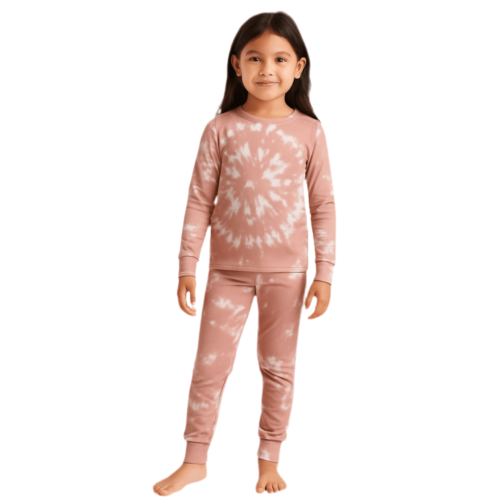 Swirly Soft Pink Dream Tie - Dye Kids M/L Pj - Reset Loungewear