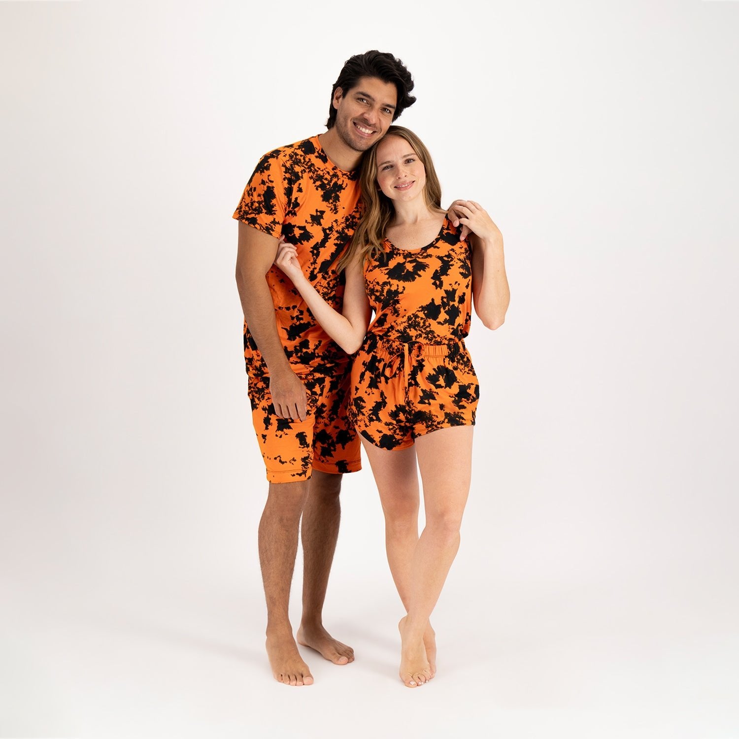 Tangerine Tie - Dye Women Short Sin Mangas - Reset Loungewear