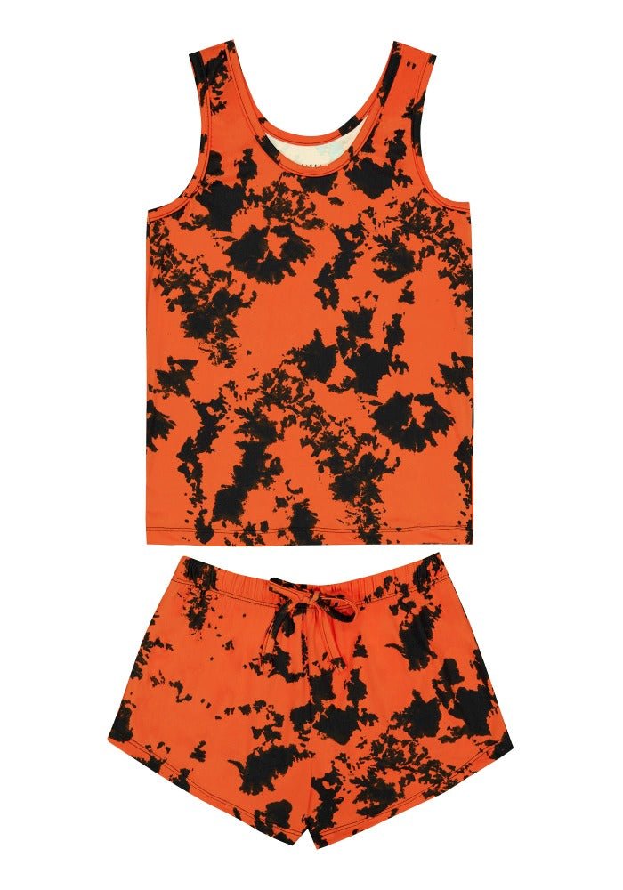 Tangerine Tie - Dye Women Short Sin Mangas - Reset Loungewear