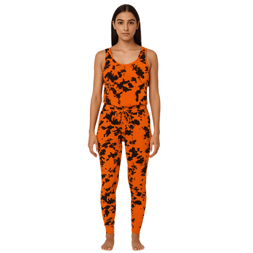 Tangerine Tie - Dye Women Sin Mangas y Pantalon - Reset Loungewear